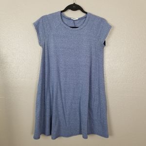 Soprano Cap Sleeve Ribbed Blue Tshirt Mini Dress S